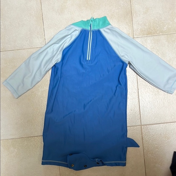 Kids Swim Shark Design Blue and Gray Swimsuit and shark goggles - Picture 3 of 7